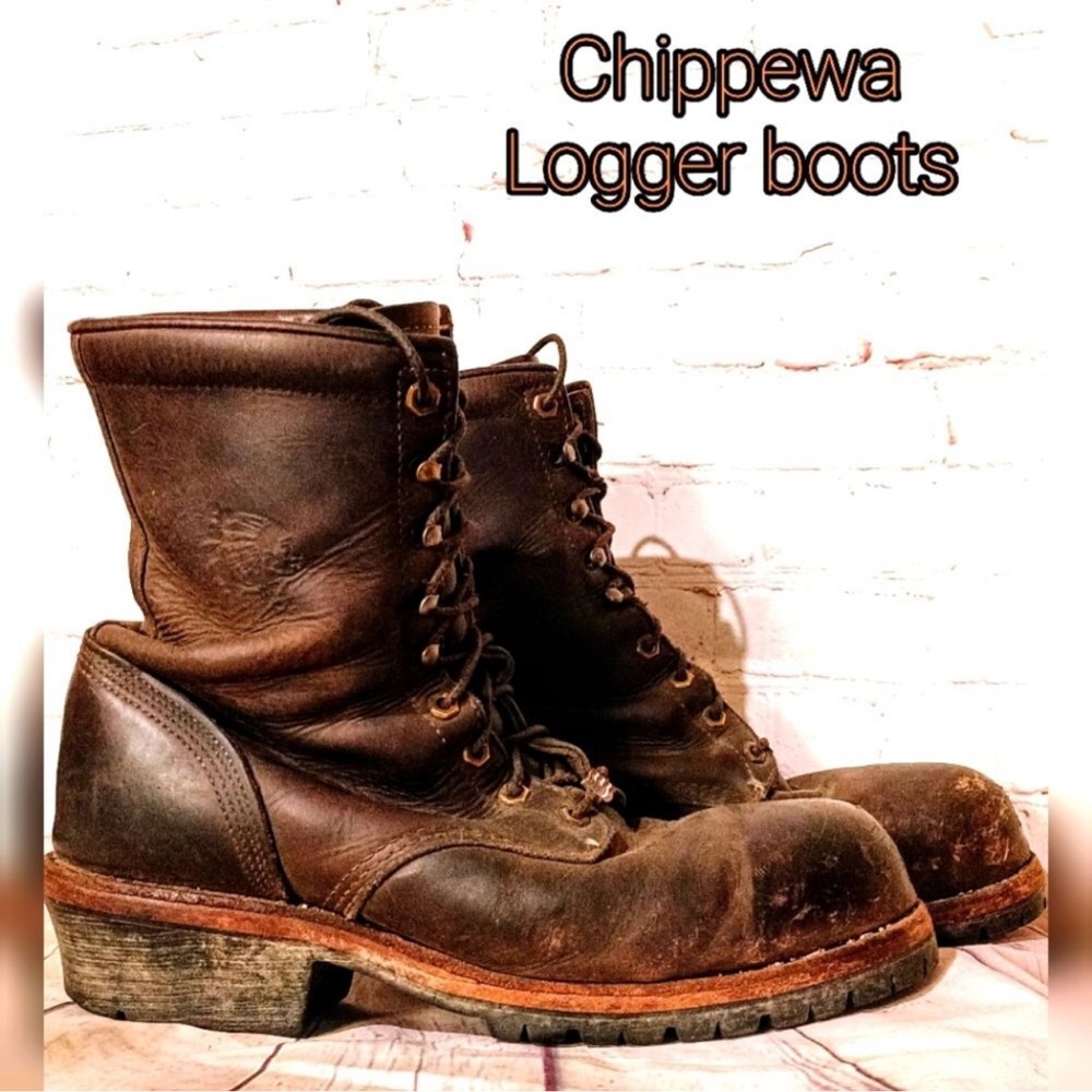 Chippewa Steel toe leather high top logger boots